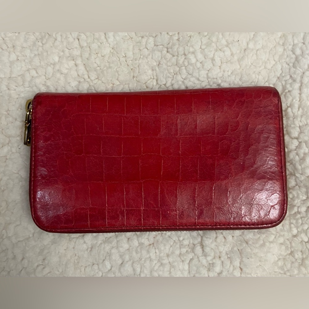 Vgc Miu Miu Croc-Embossed Zip-Around Wallet - image 3